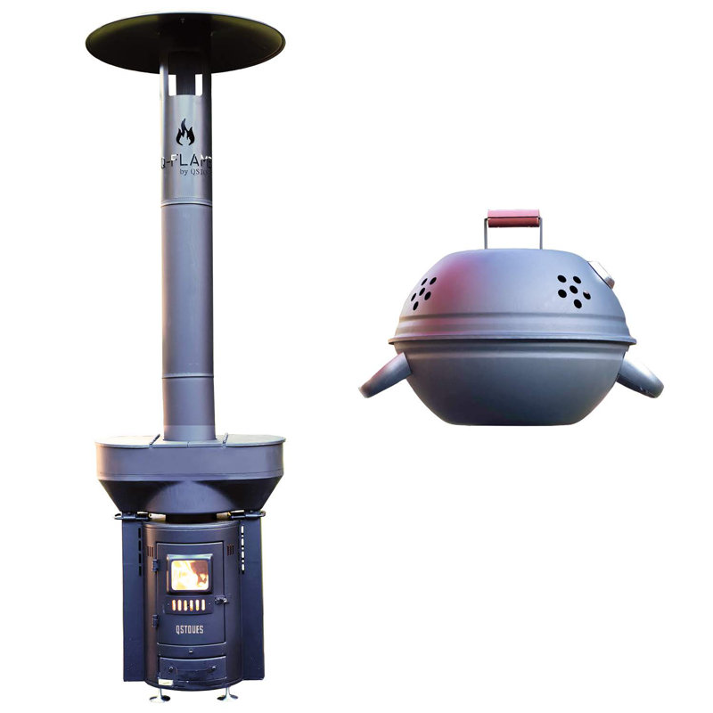 QStoves Outdoor 100,000 BTU Wood Pellets Patio Heater Wayfair